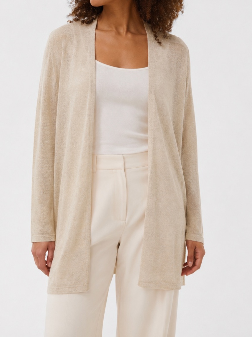 PART TWO oversized open front linen cardigan size XS - beige